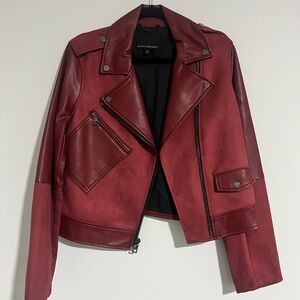 Banana Republic Deep Red Leather Jacket